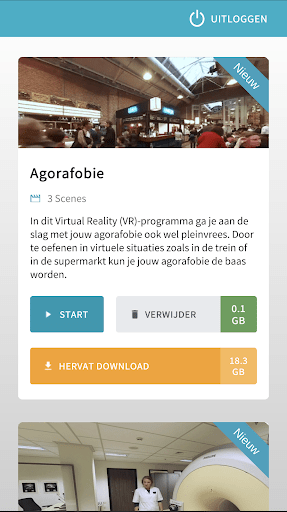 s6 Screenshot van Agorafobie programma in de Blikopener app